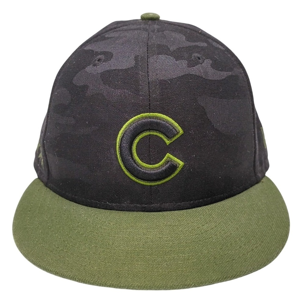 New Era Mens 6 7/8 59FIFTY Chicago Cubs MLB Authentic Camo Fitted Baseball Hat